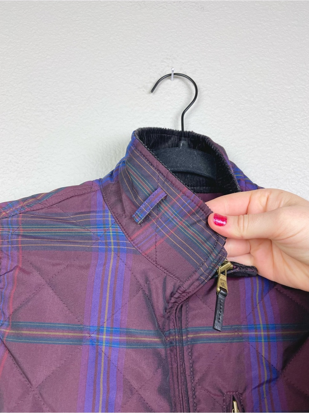 Lauren Ralph Lauren Women's Large Tartan Plaid Quilted Full Zip Vest Equestrian - Picture 10 of 16